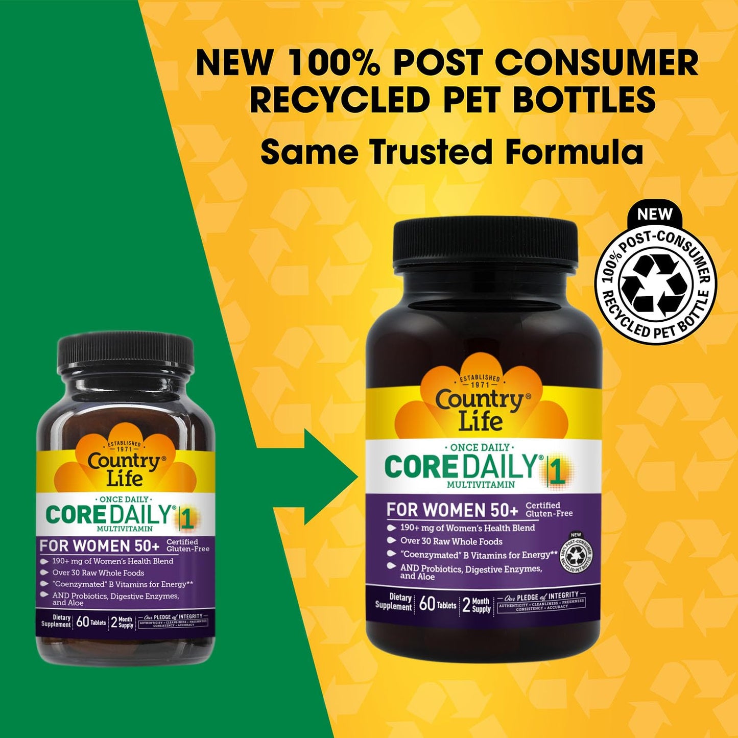 Country Life CORE Daily-1 for Women 50+ Multivitamin - Formulated for Women Over 50, Complete Daily Nutrition with Women's Health Blend, Coenzymated B Vitamins, Probiotics, and Digestive Enzymes Country LifeBuy Supplements Australia