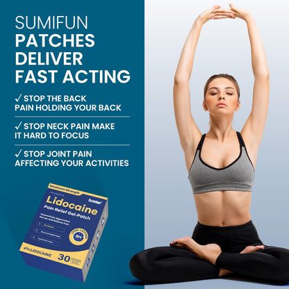 Sumifun 4% Lidocaine Pain Relief Patches 30 Count Maximum Strength Numbing Gel Patch for Back Knee Neck Joint Ache Muscle Soreness Topical Analgesic SumifunBuy Supplements Australia