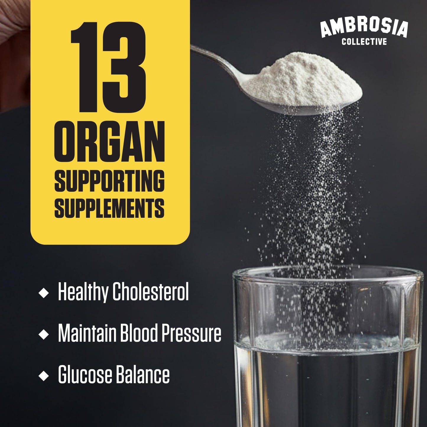 Ambrosia Superfood Organ & Cycle Support Powder | Liver & Kidney Support with Milk Thistle, Red Yeast Rice & CoQ10 | 13 Superfood Ingredients | 30 Servings | Honey Lemon AmbrosiaBuy Supplements Australia