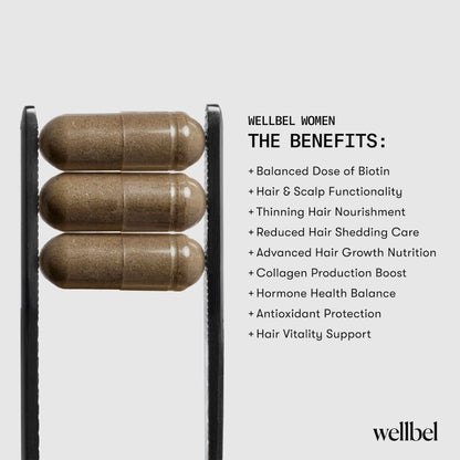 WELLBEL Women Clean Supplement for Hair, Skin, and Nails, Vegan, Gluten Free and Non GMO 90 Count WELLBELBuy Supplements Australia