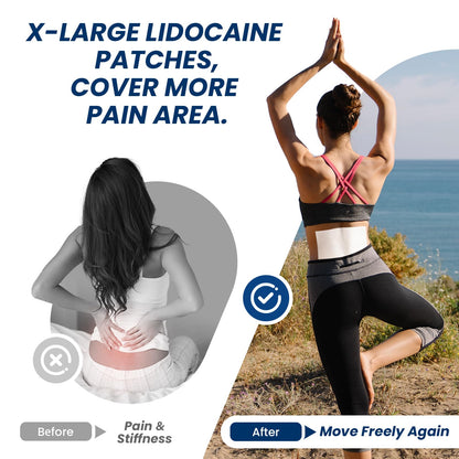 Sumifun XL Lidocaine Patches for Pain Relief, 4% Lidocaine Maximum Strength OTC, Extra Large 4.72"x7.87" for Full Back Pain Patches & Large Areas (Extra Large, Count, 13) SumifunBuy Supplements Australia