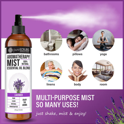 Shake, Mist & Enjoy - pureSCRUBS Premium Lavender Aromatherapy Spray Mist for Room, Body, Linens pureSCRUBSBuy Supplements Australia