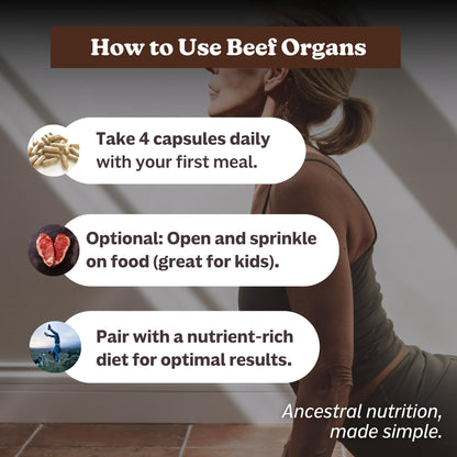MK Supplements Grass-Fed Beef Organs Capsules | 5 Organs in Nature-Identical Ratios | B12, Copper & Heme Iron | Regeneratively Raised | 150 Capsules MK SupplementsBuy Supplements Australia