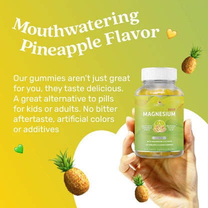 BeLive Magnesium Gummies 200mg - 60 Ct | Magnesium Glycinate Supplements for Relaxation, Stress Relief, and Sleep for Adults & Kids - Tasty and Tangy Pineapple Flavor BeLiveBuy Supplements Australia