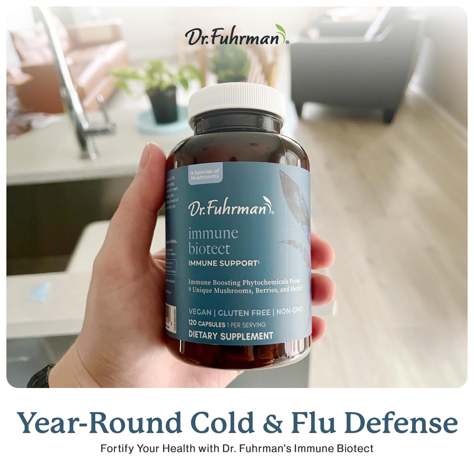 Dr. Fuhrman All Natural Immune Support Supplement | Whole-Food Derived Vitamin for Immunity Defense | Organic Mushrooms, & Berries | Organic Lion’s Mane, Maitake, Reishi, and Elderberry | 120 Caps Dr. FuhrmanBuy Supplements Australia