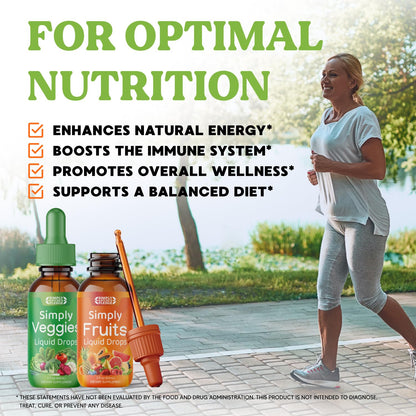 Simply Nature's Pledge - Fruit and Vegetable Supplements - Liquid Drops - Made with Whole Food Superfoods, Packed Vitamins & Minerals - Soy Free - Made in The USA Simply Nature's PledgeBuy Supplements Australia