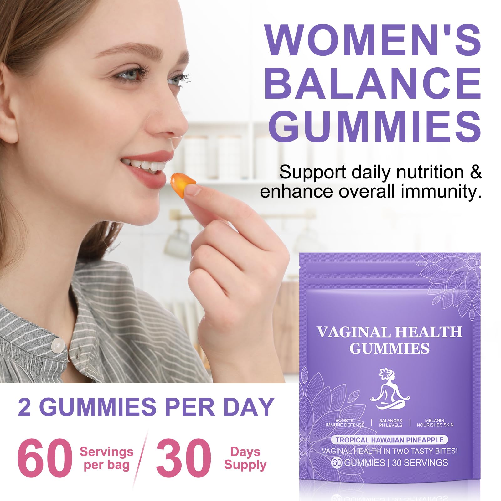 Vital Vaginal Probiotic Gummies for Women, 60PCS Feminine Balance Gummies, PH Balance,Immune Support, Vegan, Gluten-Free, Vaginal Probiotics Supplement, 60 Count DCTTVHVDBuy Supplements Australia