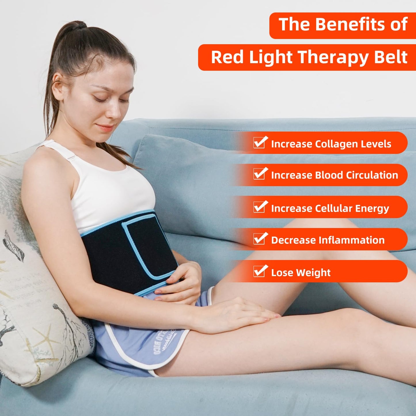 Red Light Therapy Belt, 660&850nm 3 -in-1 Big Chips Near Infrared Therapy Wrap for Body HEDYNSHINEBuy Supplements Australia