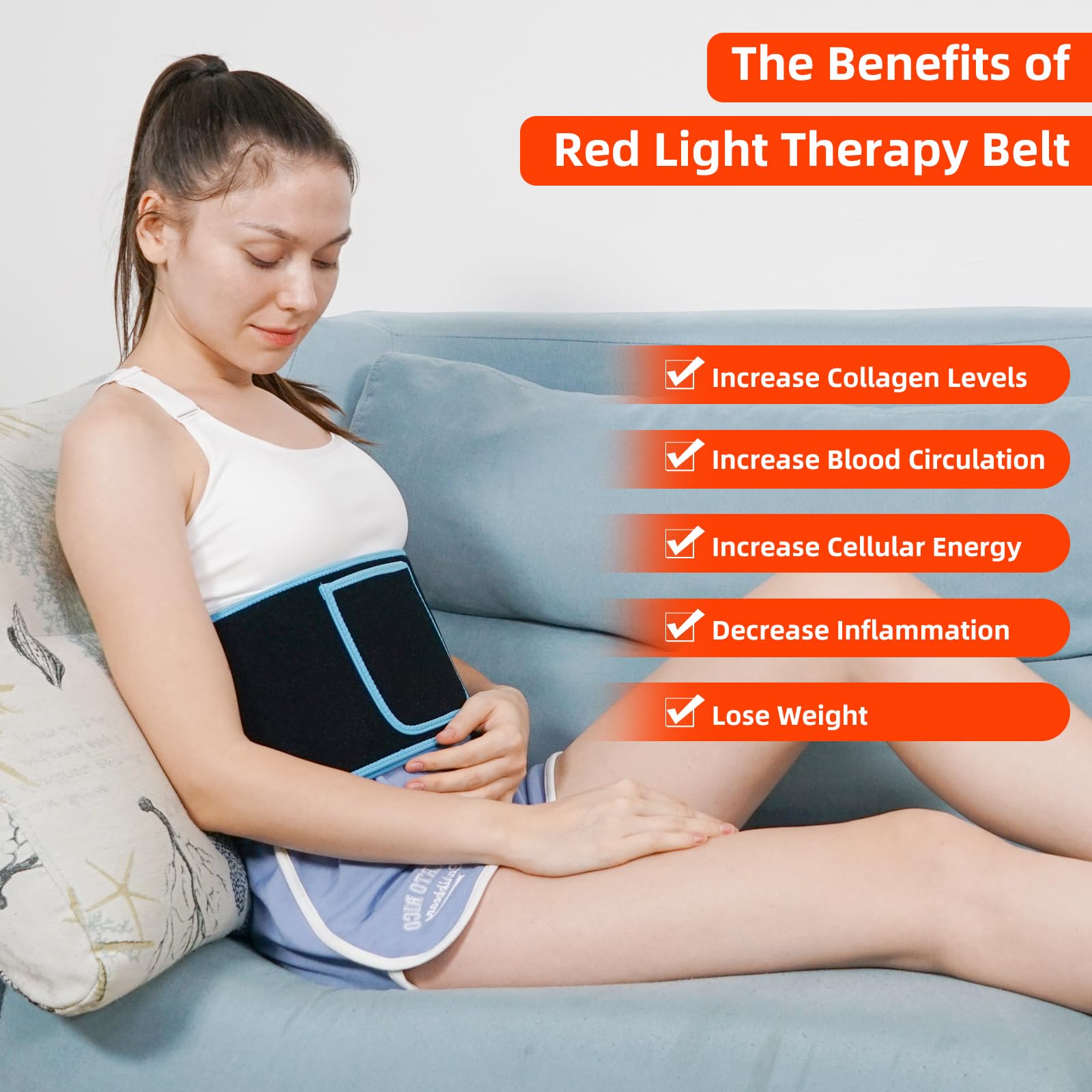 Red Light Therapy Belt, 660&850nm 3 -in-1 Big Chips Near Infrared Therapy Wrap for Body HEDYNSHINEBuy Supplements Australia