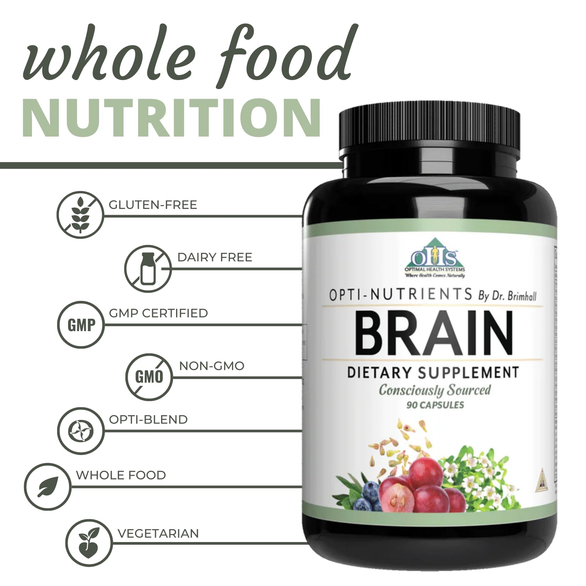 Optimal Health Systems Brain | Most Comprehensive Nootropic + Enzyme Delivery | 700 mg Scientific Neuroenhancment Blend | Boost Mood, Memory & Focus | 90 Capsules Optimal Health SystemsBuy Supplements Australia