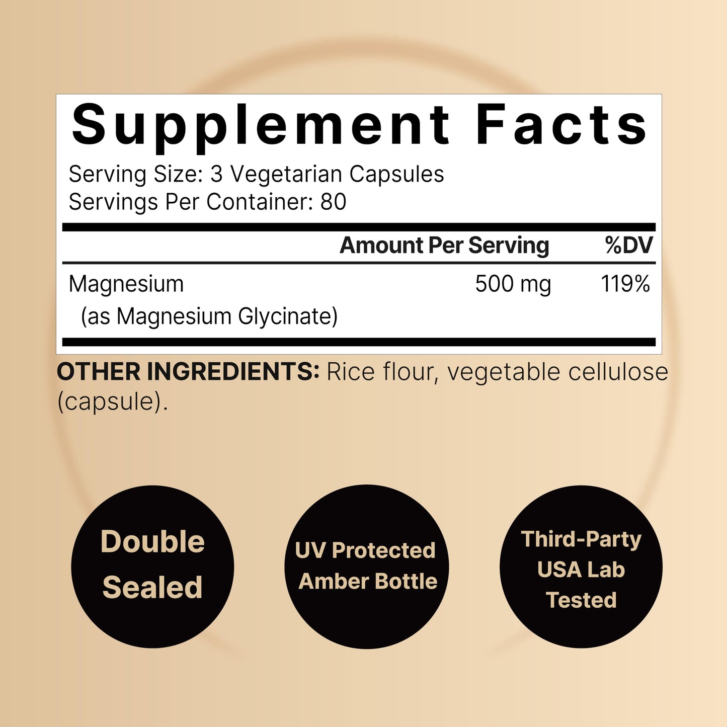 Magnesium Glycinate 500mg Per Serving | 240 Veggie Capsule, 100% Chelated NatureBellBuy Supplements Australia