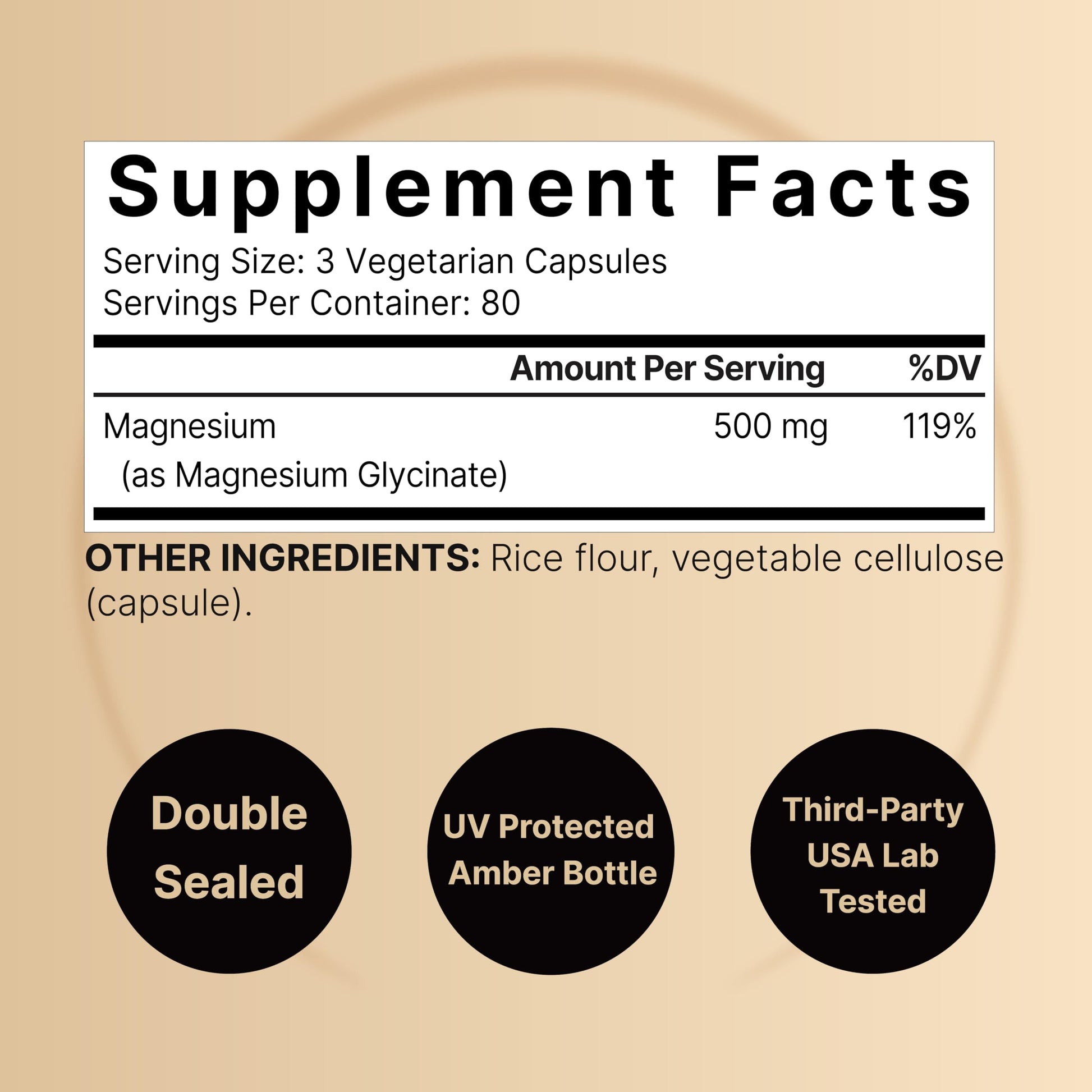 NatureBell Magnesium Glycinate 500mg Per Serving | 240 Veggie Capsule, 100% Chelated NatureBellBuy Supplements Australia