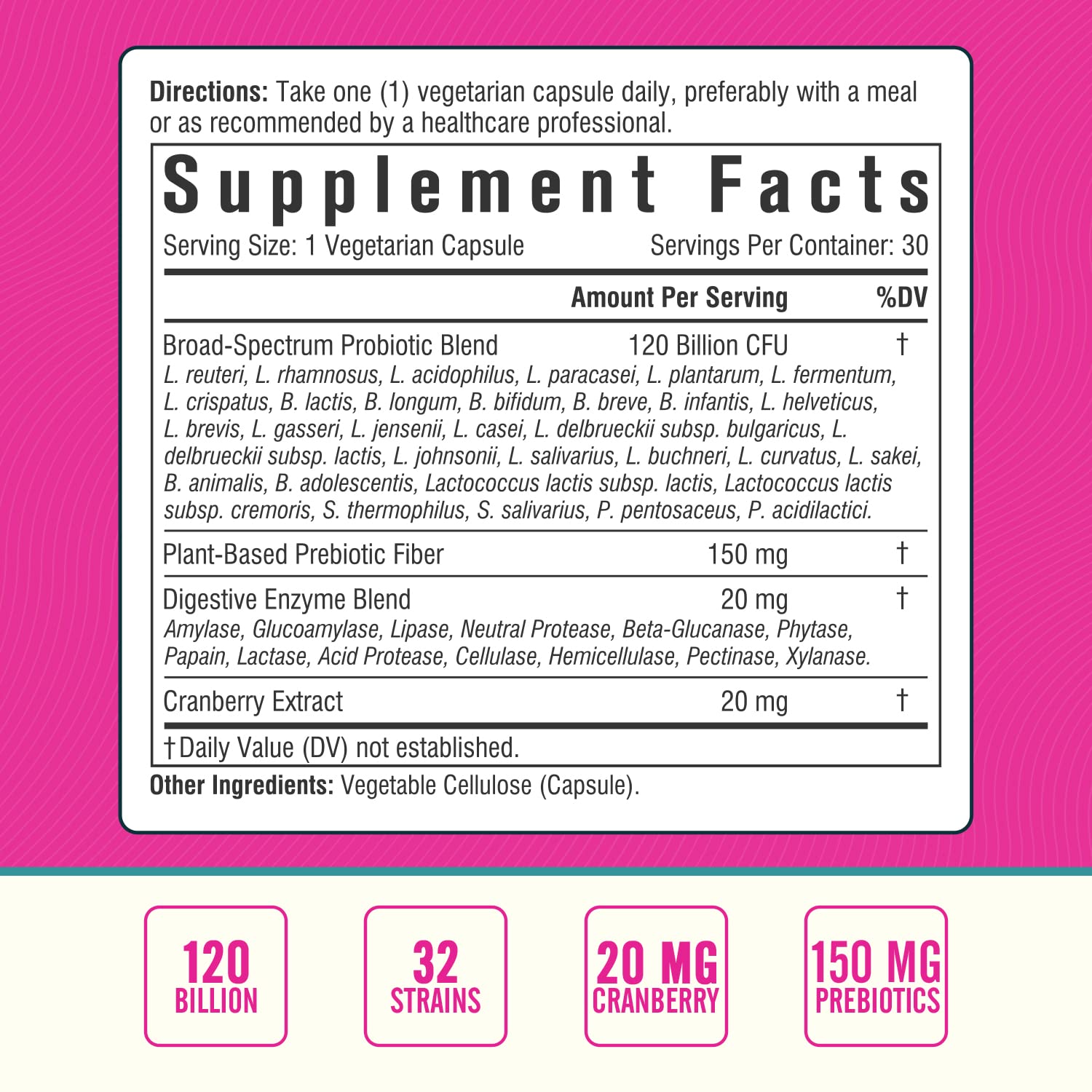 NordVida Women's Probiotic, 120 Billion & 32 Strains, Shelf Stable Probiotic for Gut NordvidaBuy Supplements Australia