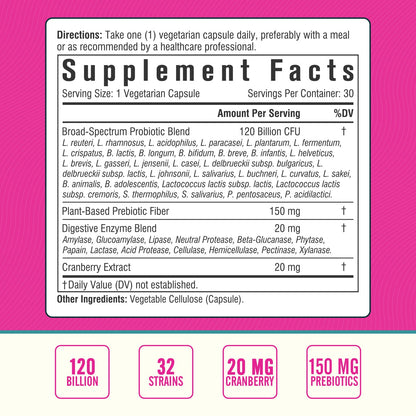 NordVida Women's Probiotic, 120 Billion & 32 Strains, Shelf Stable Probiotic for Gut NordvidaBuy Supplements Australia