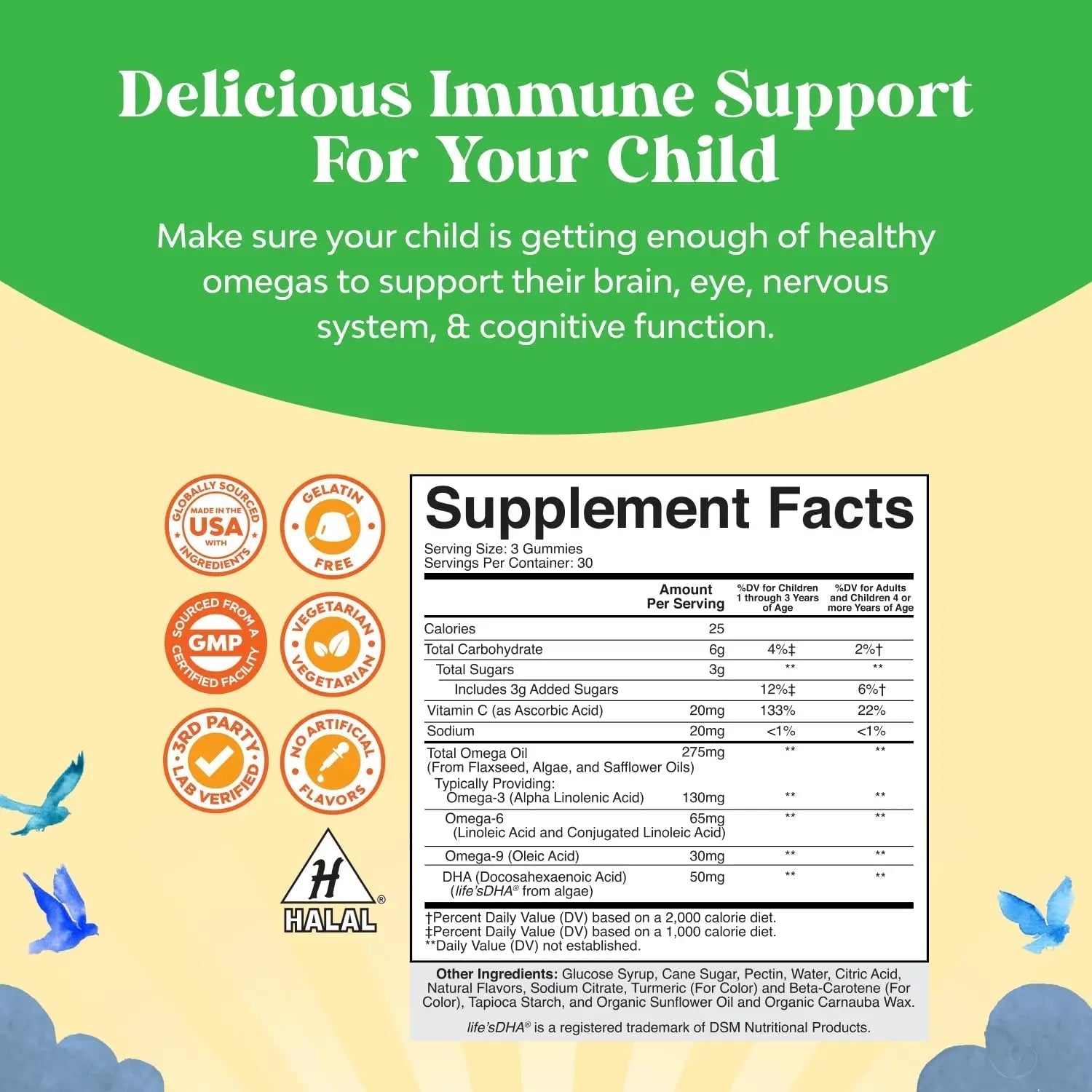 Bundle of Plant Based Kids Multivitamin Gummies with Vitamins A C D3 E B Zinc and DHA Omega 3 Gummies with Vegetarian 6 9 for Vision Brain Immunity Support Natures CraftBuy Supplements Australia