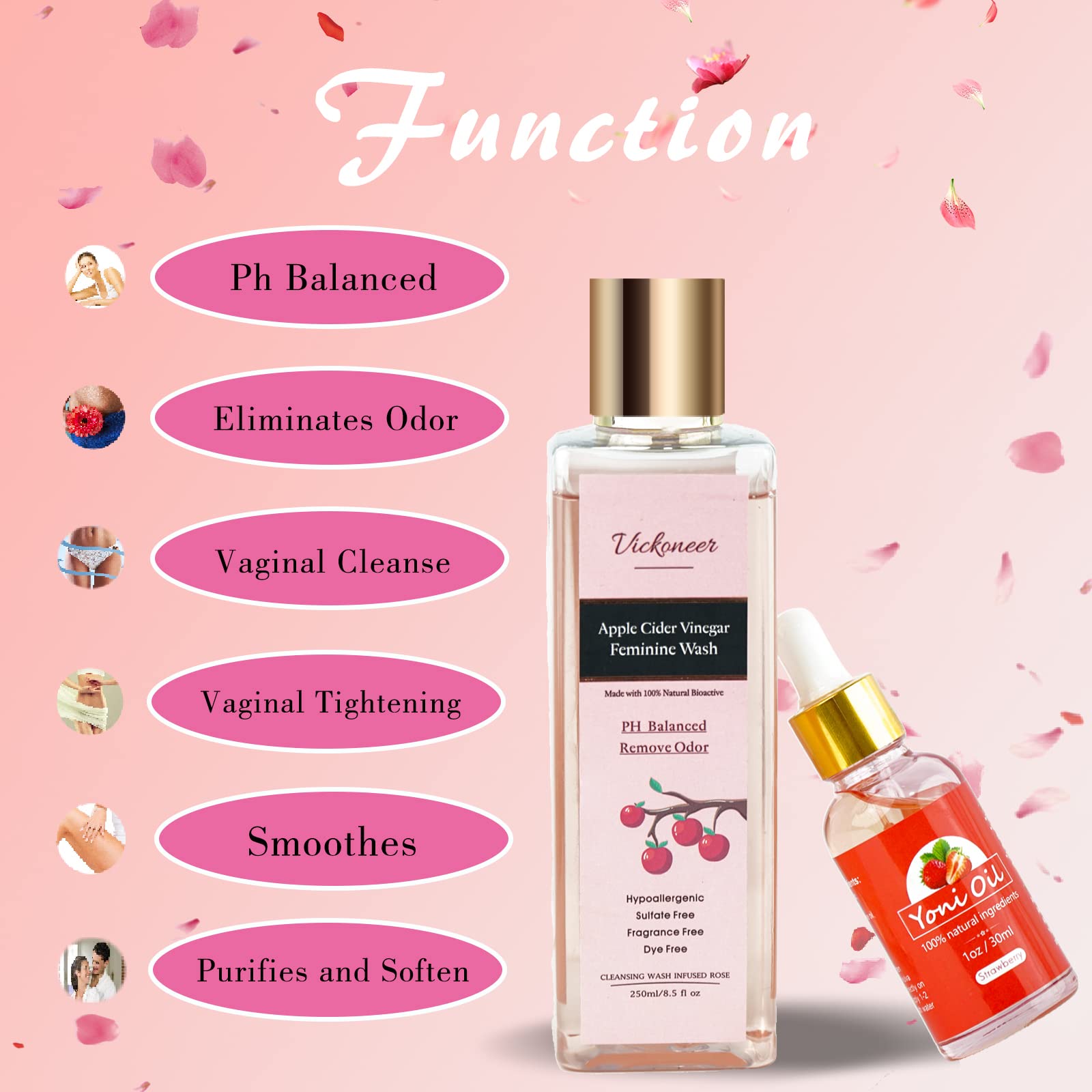 Vickoneer Yoni Wash for Women & Yoni Essential Oil, Intimate Feminine Wash Yoni Care VickoneerBuy Supplements Australia