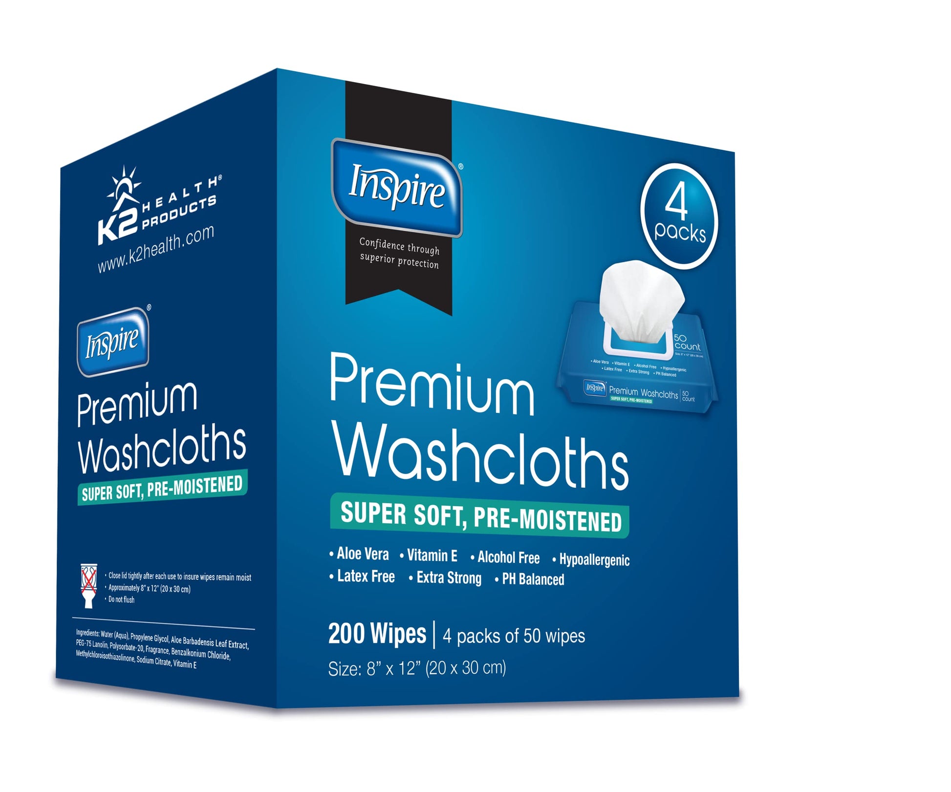 Inspire Adult Wet Wipes, Adult Wash Cloths, Adult Wipes for Incontinence InspireBuy Supplements Australia