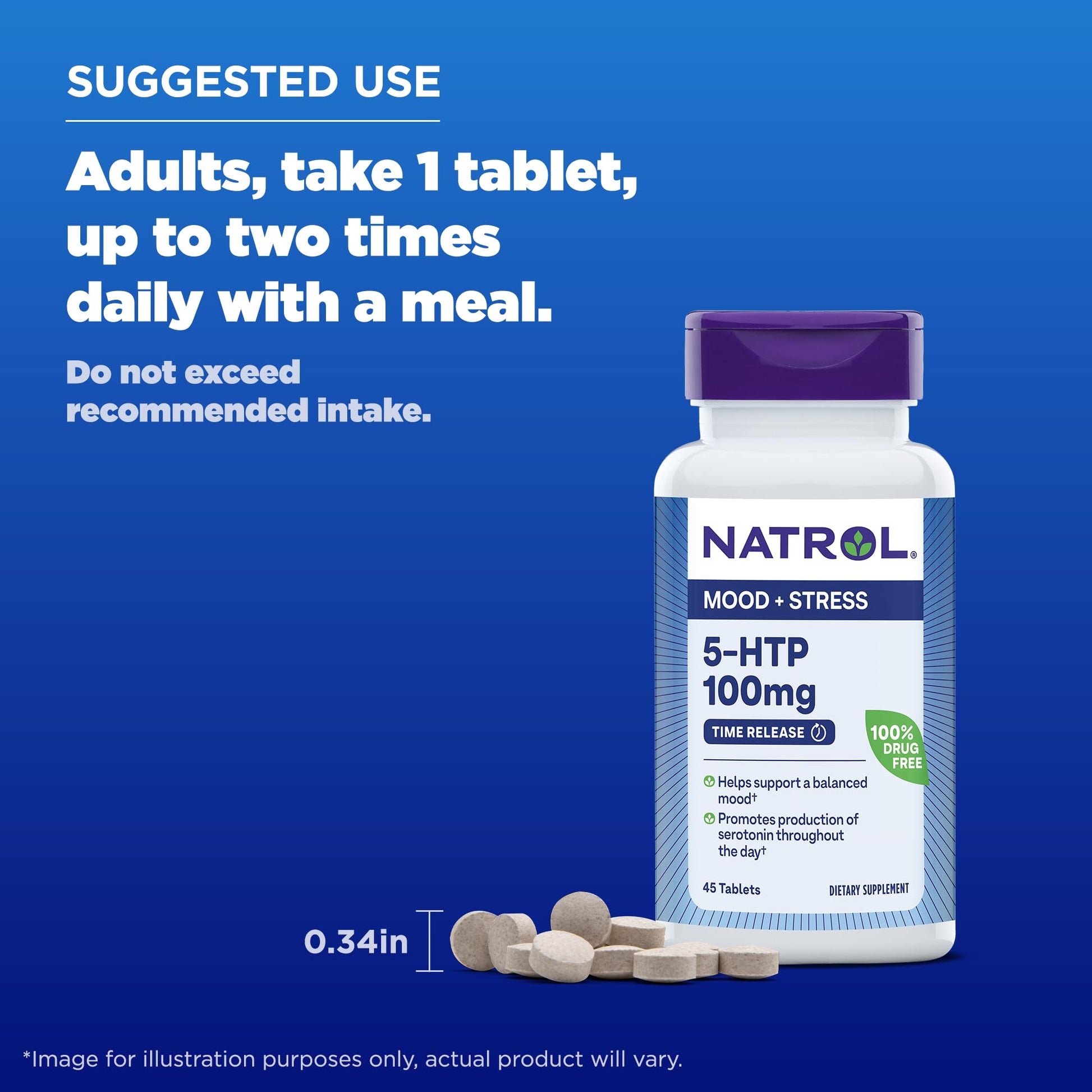 Natrol 5-HTP 100mg, Dietary Supplement Helps Support a Balanced Mood, 90 Time NatrolBuy Supplements Australia