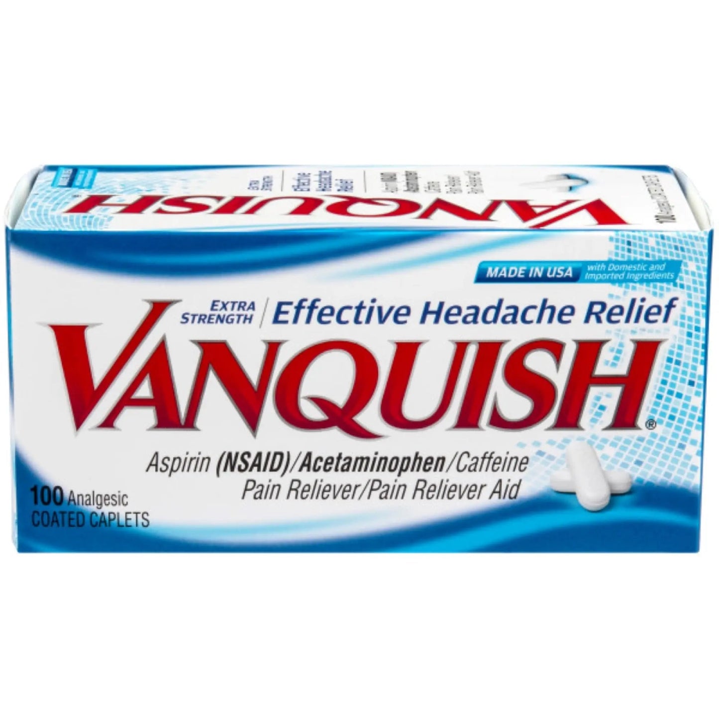 Vanquish Headache Relief, Acetaminophen, Aspirin, Caffeine, 100 Caplets, Packaging May Vary VanquishBuy Supplements Australia