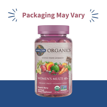 Garden of Life Organics Women 40+ Gummy Vitamins - Berry - Certified Organic, Non-GMO, Vegan, Kosher Complete Multi - Methyl B12, C & D3 Garden of LifeBuy Supplements Australia