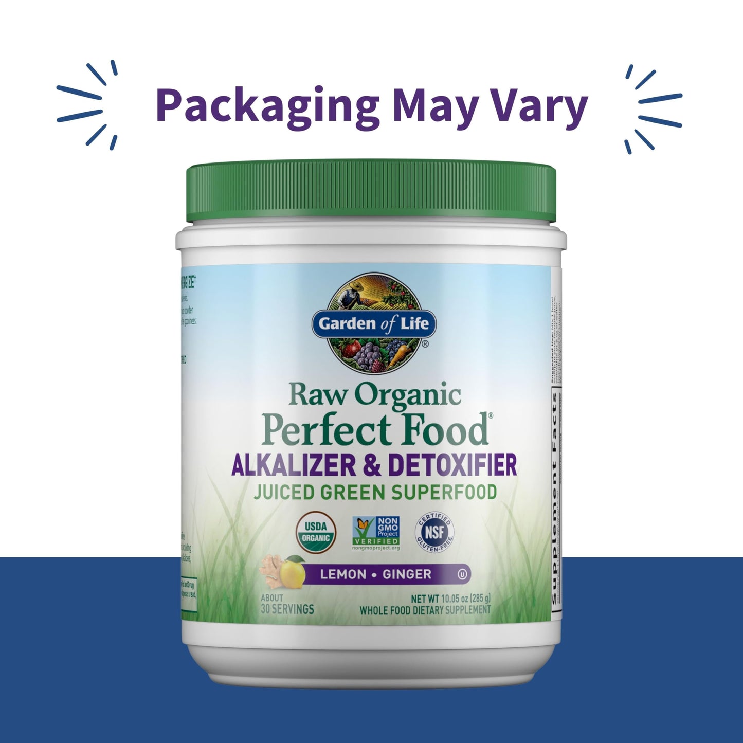 Garden of Life Raw Organic Perfect Food Alkalizer and Detoxifier, Lemon Ginger Flavored Superfood Powder Supplement, 30 Servings Garden of LifeBuy Supplements Australia