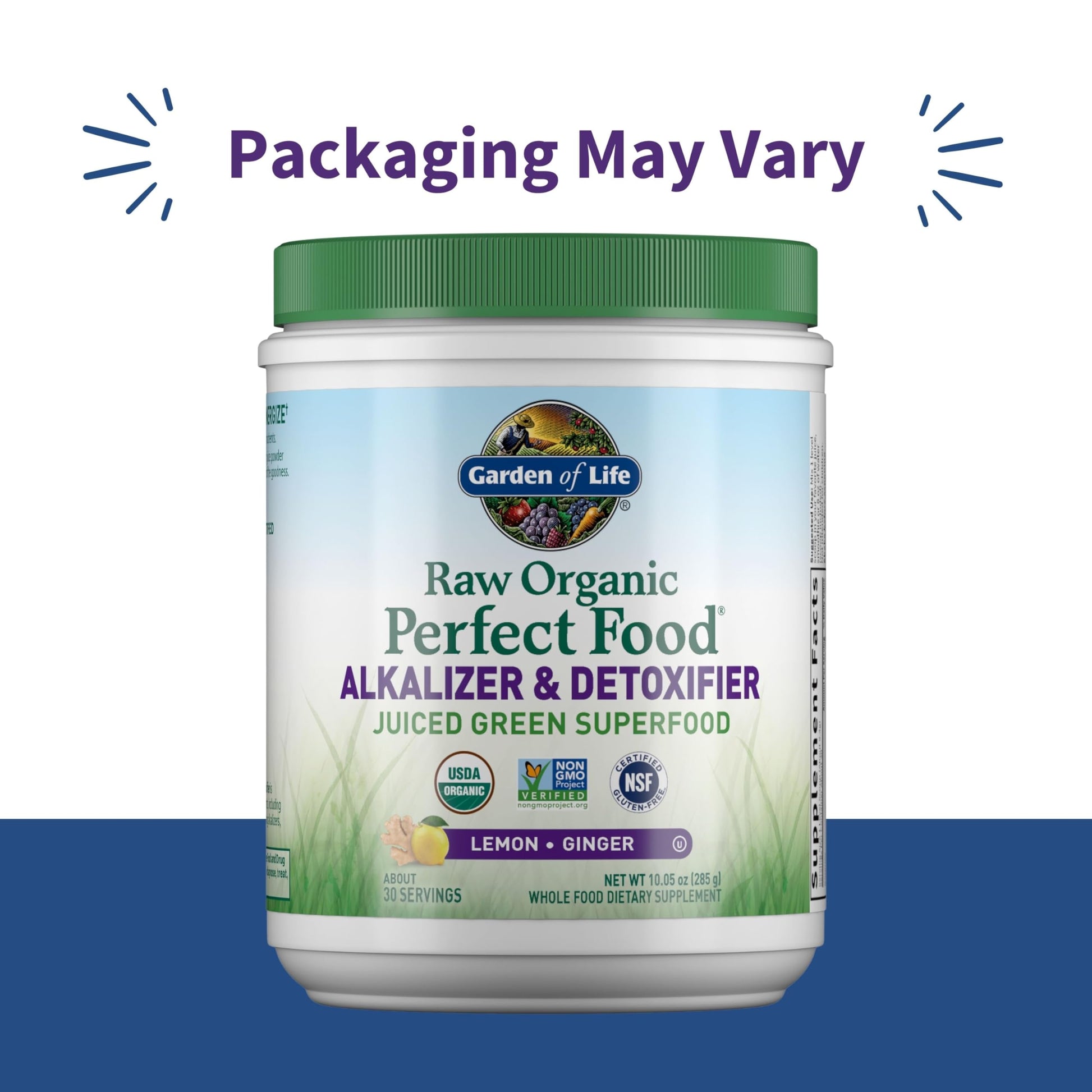 Garden of Life Raw Organic Perfect Food Alkalizer and Detoxifier, Lemon Ginger Flavored Superfood Powder Supplement, 30 Servings Garden of LifeBuy Supplements Australia