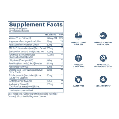Revive MD Blood Pressure Support Supplement - Supports Heart and Circulatory Health, Energy & Daily Wellness - Magnesium, Potassium, Folic Acid & Garlic Formula (180 Vegetarian Capsules, 60 Servings) ReviveBuy Supplements Australia