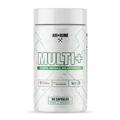 Axe & Sledge Multi Plus Multivitamin | 24 Bioavailable Vitamins & Minerals, Ashwagandha | Multivitamin for Women and Men Axe & SledgeBuy Supplements Australia