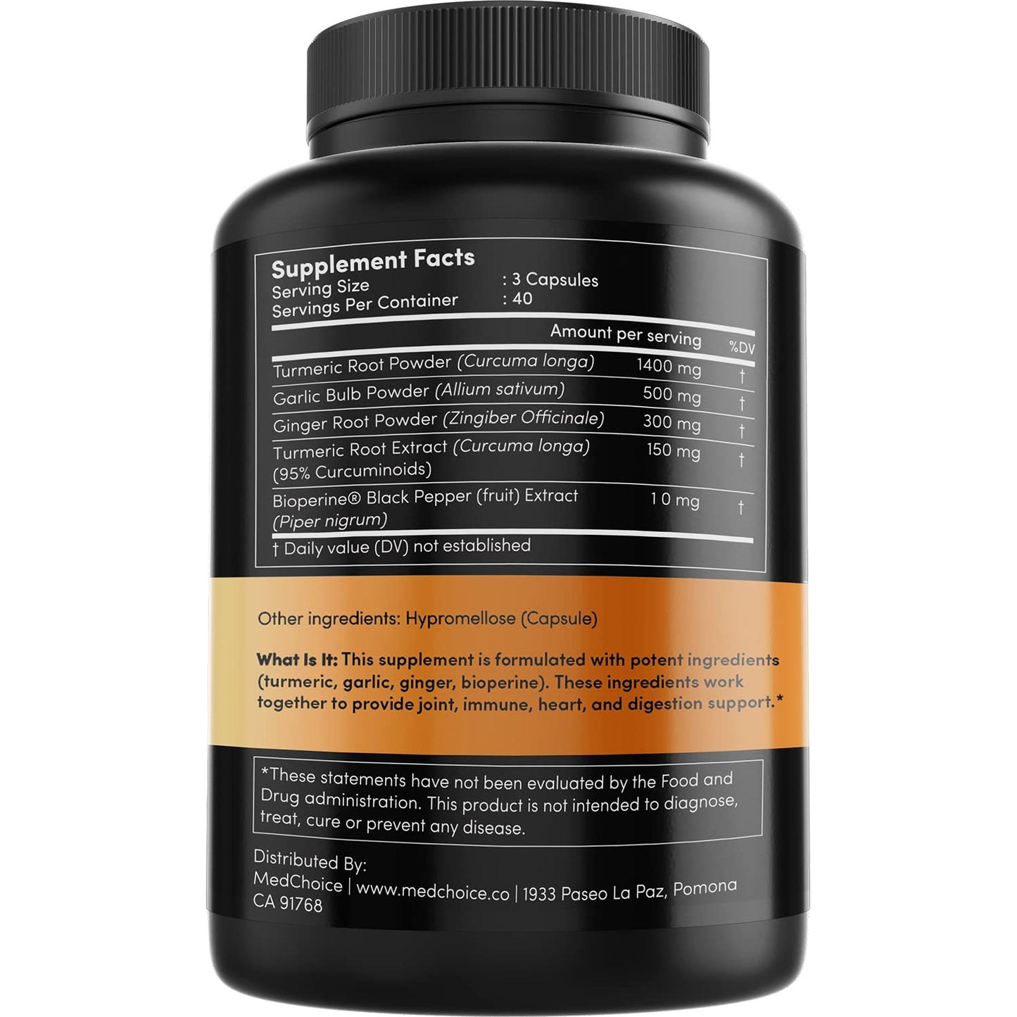 4-in-1 Turmeric and Garlic Supplements with Bioperine 2360 mg (360 ct) Turmeric Ginger MEDCHOICEBuy Supplements Australia