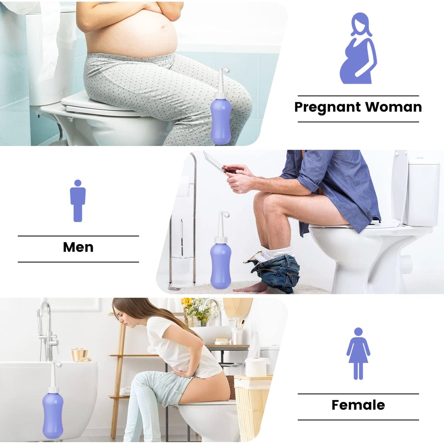 450ML(15.2 OZ) Peri Bottle for Postpartum Care 2 Pack, Portable Travel Bidet for Women, Upside Down VicnKioHBuy Supplements Australia