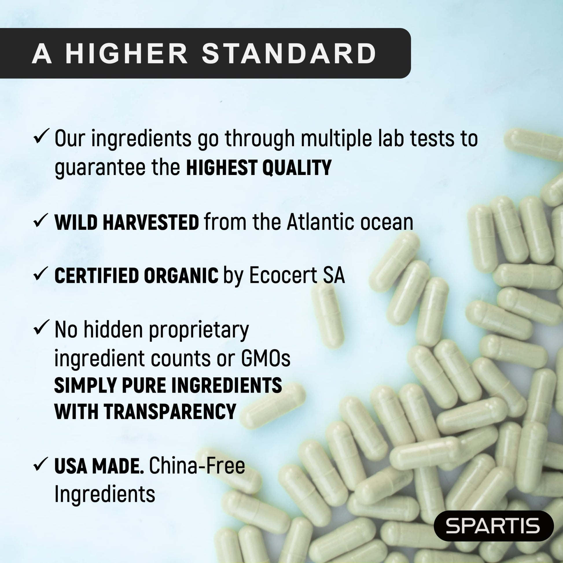 SPARTIS Certified Organic Sea Moss Capsules 2250mg Wildcrafted Irish Sea Moss Burdock Root Bladderwrack Supplement Raw Seamoss Pills & Powder (Pack of 1 at 180-Caps) SPARTISBuy Supplements Australia