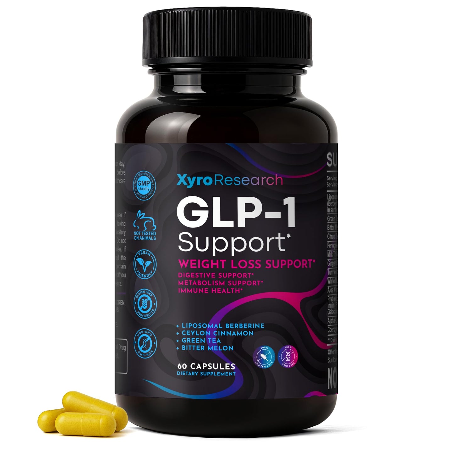 Xyro Research GLP-1 Support Weight Loss Supplement - Appetite Suppressant & Metabolism Booster to Support Natural Hunger Control Curb Cravings Burn Fat & Gut Wellness Xyro ResearchBuy Supplements Australia