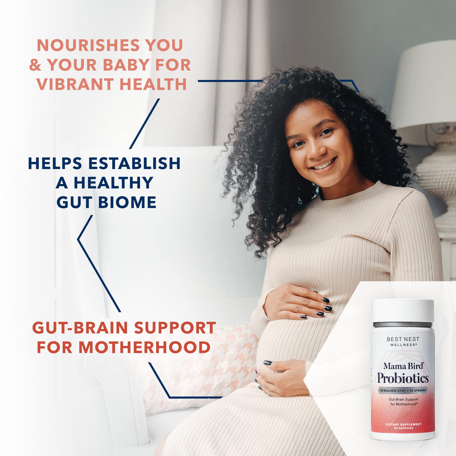 Best Nest Wellness Mama Bird Probiotics for Prenatal, Postnatal, Fertility, Women Digestive Best Nest WellnessBuy Supplements Australia