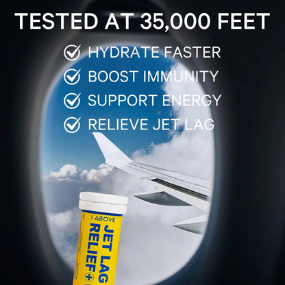 1Above Jet Lag Relief Tablets - Citrus-Flavored Effervescent Multivitamin with Pycnogenol Travel Supplement for Hydration, Energy 1ABOVEBuy Supplements Australia