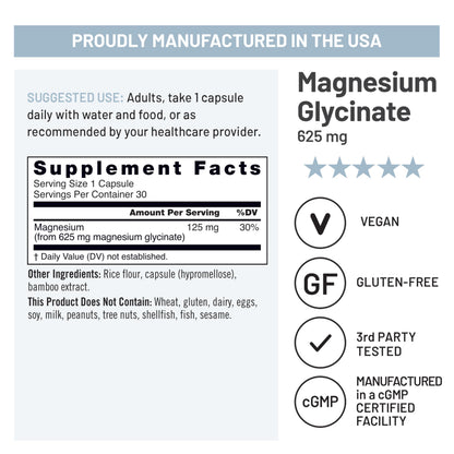 NatureWise Magnesium Glycinate 625 mg - High Absorption Chelated Magnesium Glycinate for Sleep, Relaxation, Muscle & Bones*