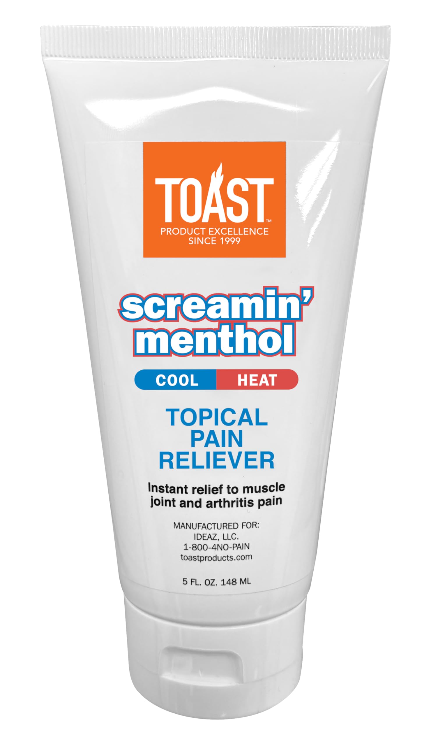 Toast Screamin Menthol Cool Heat Topical Pain Relief Cream for Muscles and Joints - 5 Ounces ToastBuy Supplements Australia