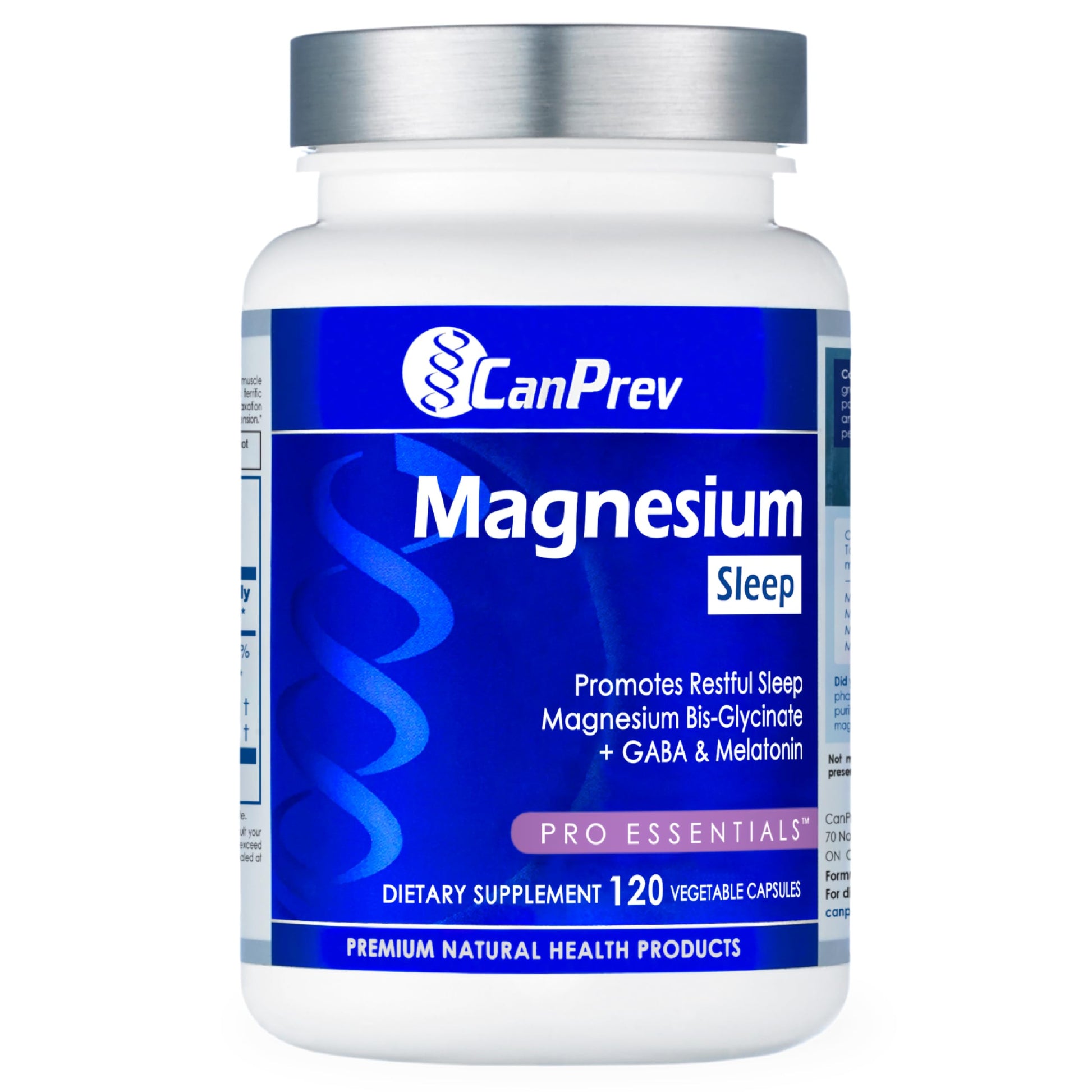 CanPrev Magnesium Bisglycinate Chelated + GABA & Melatonin, 120 Veg Caps, 120-Day Supply, Support Restful Night, Muscle Function, Promote Relaxation & Balanced Sleep-Wake Cycle, Vegan, No GMO & Gluten CanPrevBuy Supplements Australia