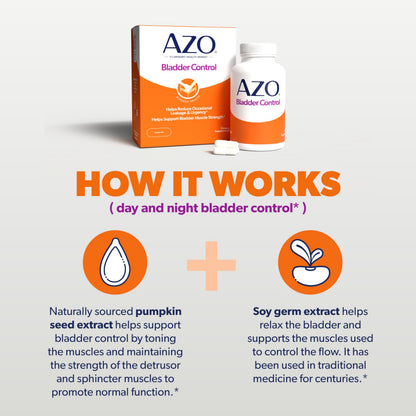AZO Bladder Control with Go-Less Daily Supplement | Helps Reduce Occasional Urgency, leakage due to laughing, sneezing and exercise††† | 72 Capsules AZOBuy Supplements Australia