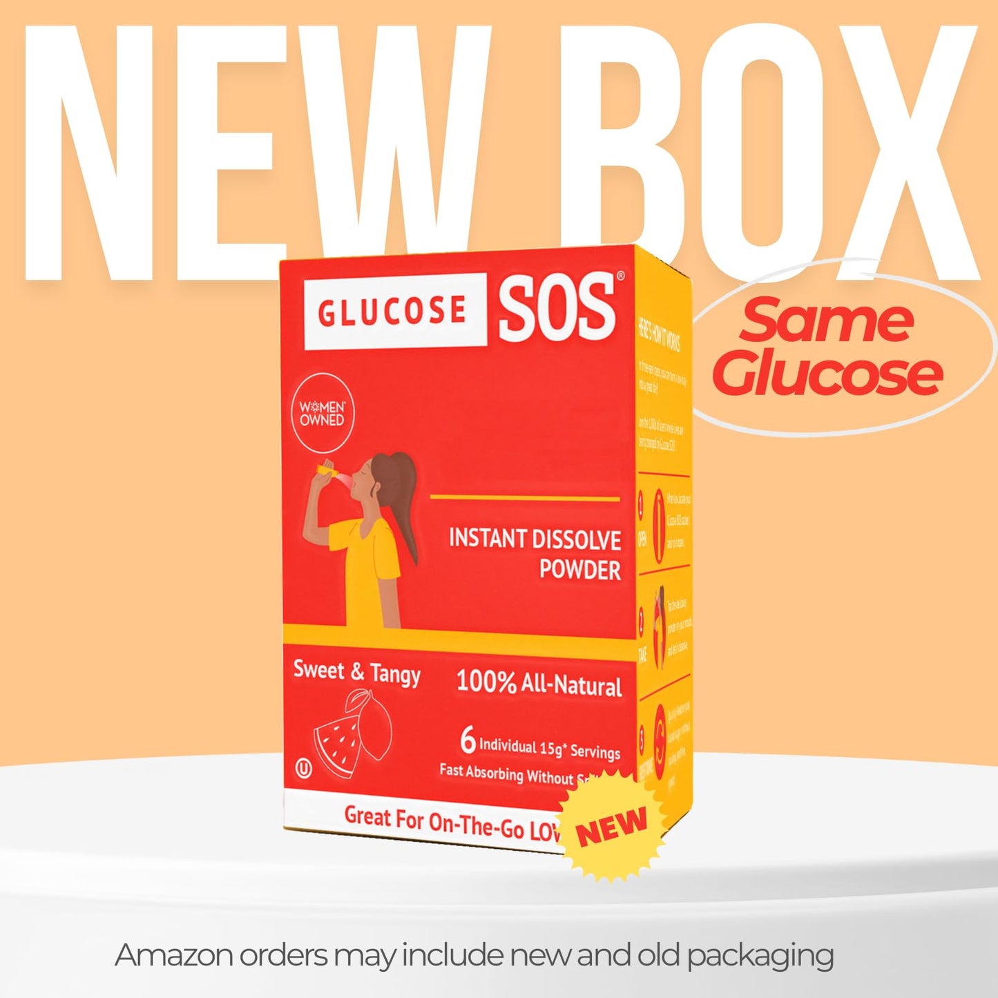 Glucose SOS Glucose Powder Packets with Natural Dextrose, Fast-Absorption That Instantly Dissolves in Your Mouth with No Water Needed, Sweet & Tangy 12 Servings Glucose SOSBuy Supplements Australia