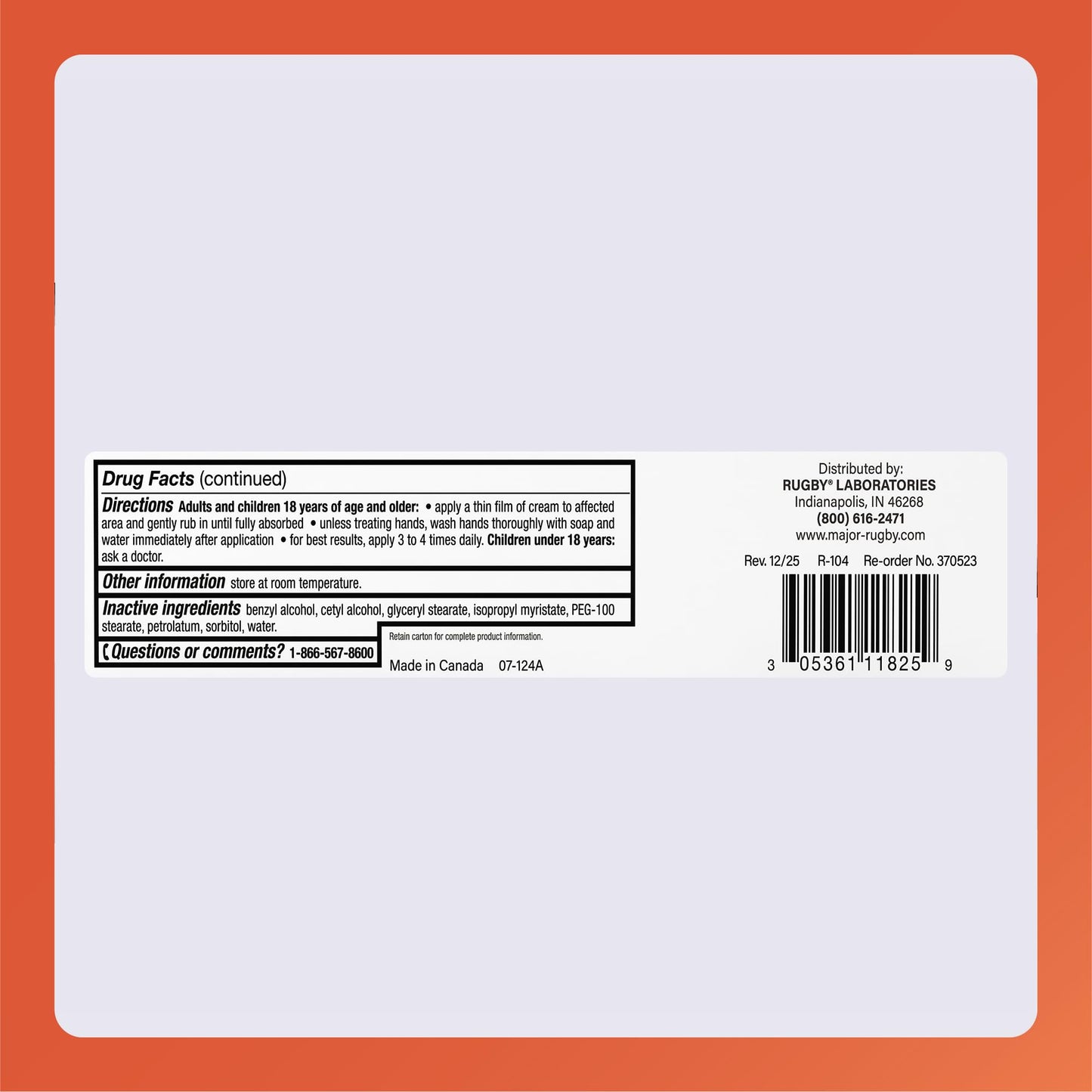 Rugby High Potency Capsaicin 0.075% Cream - Pain Relief Cream for Arthritis - 2 Oz (57g), (1 Pack) RUGBY LABORATORIESBuy Supplements Australia