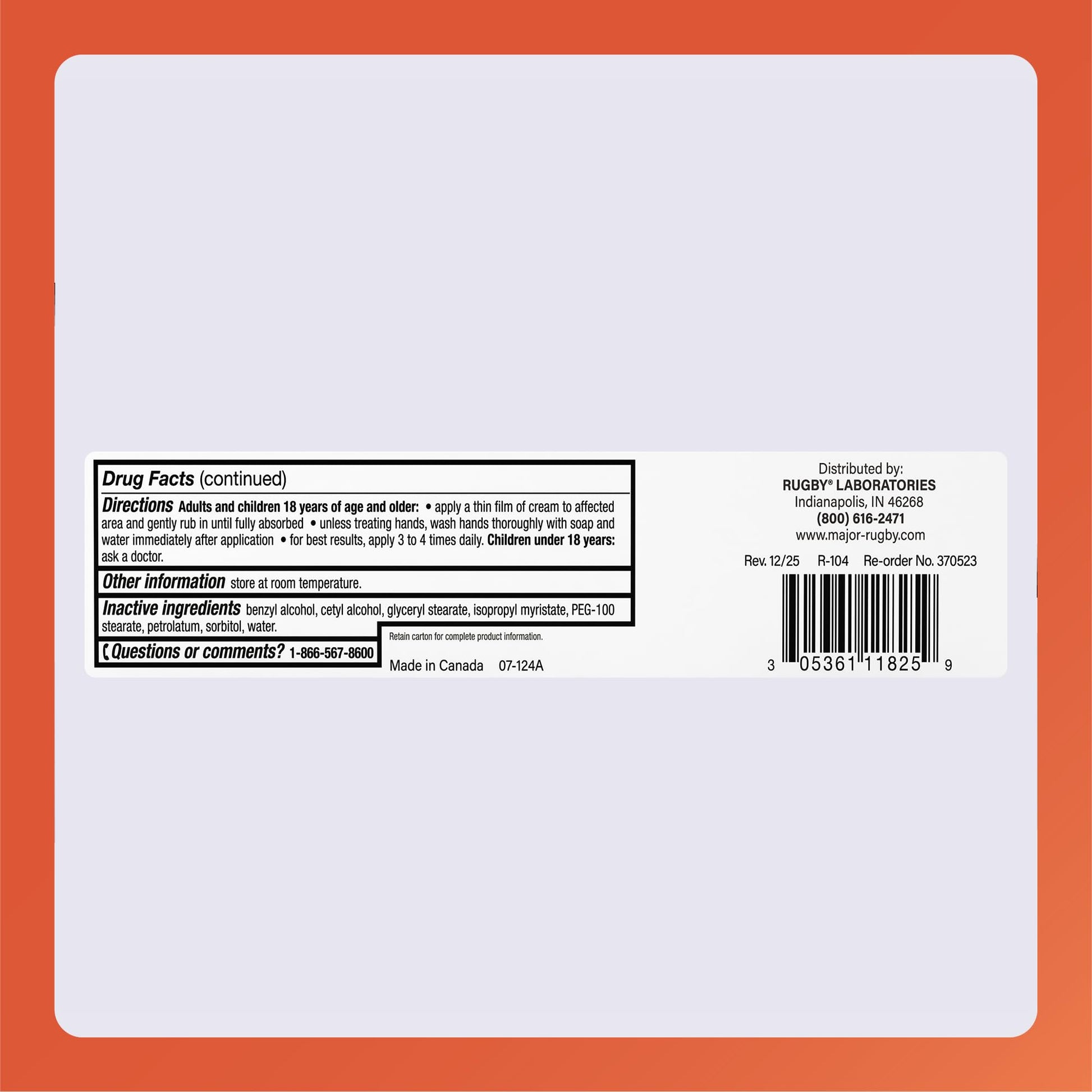 Rugby High Potency Capsaicin 0.075% Cream - Pain Relief Cream for Arthritis - 2 Oz (57g), (1 Pack) RUGBY LABORATORIESBuy Supplements Australia
