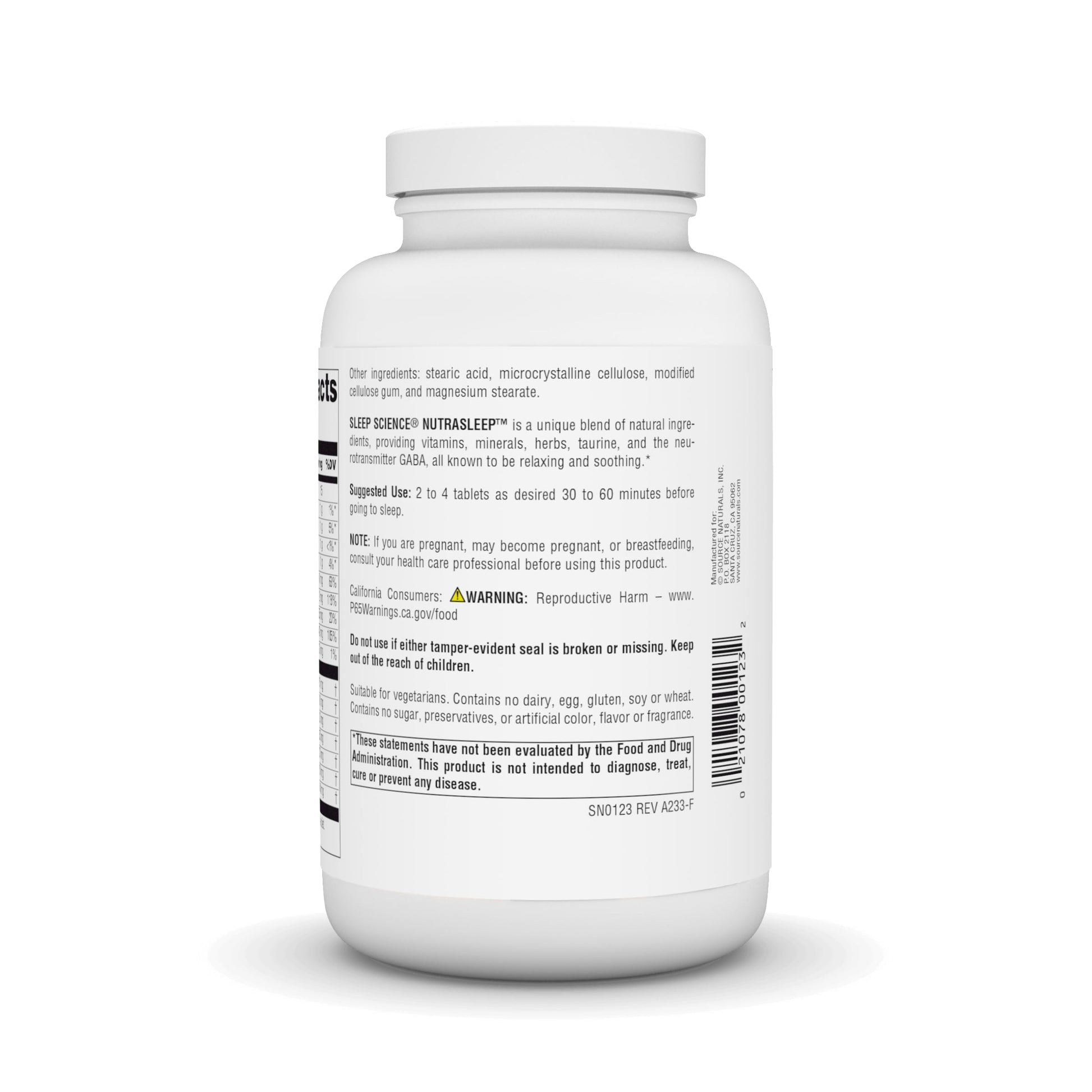 Source Naturals NutraSleep, Melatonin-Free Multi-Nutrient & Herb Complex, Vegetarian Formula for Relaxation Support - 200 Tablets Source NaturalsBuy Supplements Australia
