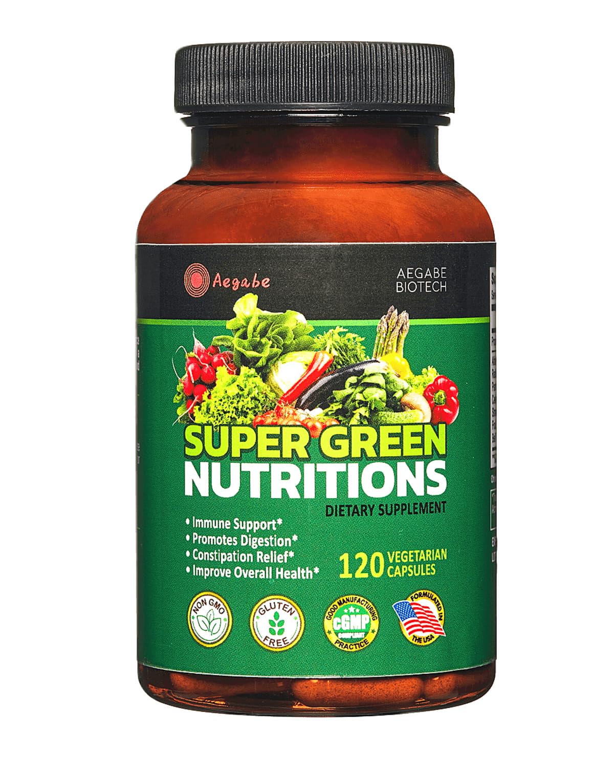 Fruits and Veggies Supplement, 36 Fruits & Vegetables with 24 Essential Vitamins, Minerals & Trace Elements,High in Fiber for Digestion & Constipation Relief,Daily Nutritional Support,120 Capsules aegabeBuy Supplements Australia