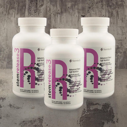 Stemtech Stemrelease3™ Cutting-Edge Stem Cell Nutrition for Natural Renewal and Youthful Vitality, Exclusive Blend for Enhanced Telomere Health 60 Capsules (3 Pack) StemTechBuy Supplements Australia