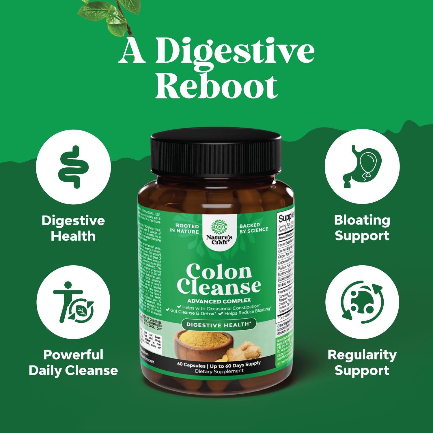 Colon Cleanser & Detox - Lactobacillus Acidophilus Probiotic Supplement Body Cleanse Natures CraftBuy Supplements Australia