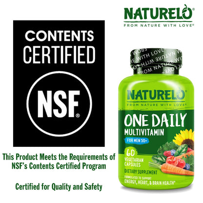 NATURELO Mens Multivitamins for Men 50+ - One Daily Multivitamin for Men with Vitamins, Minerals & Organic Whole Foods NATURELOBuy Supplements Australia