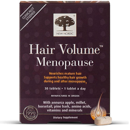 New Nordic Hair Volume Menopause, Supports Healthy Hair Growth During and After Menopause, Pine Bark and Annurca Apple Extract, 30 Tablets NEW NORDICBuy Supplements Australia