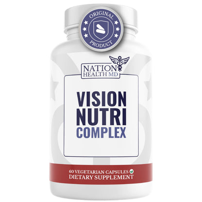 NATION HEALTH MD Vision Nutri Complex - Eye Vitamins with Lutein, Bilberry - Eye and Vision Health for Men & Women - 60 Capsules NATION HEALTH MDBuy Supplements Australia