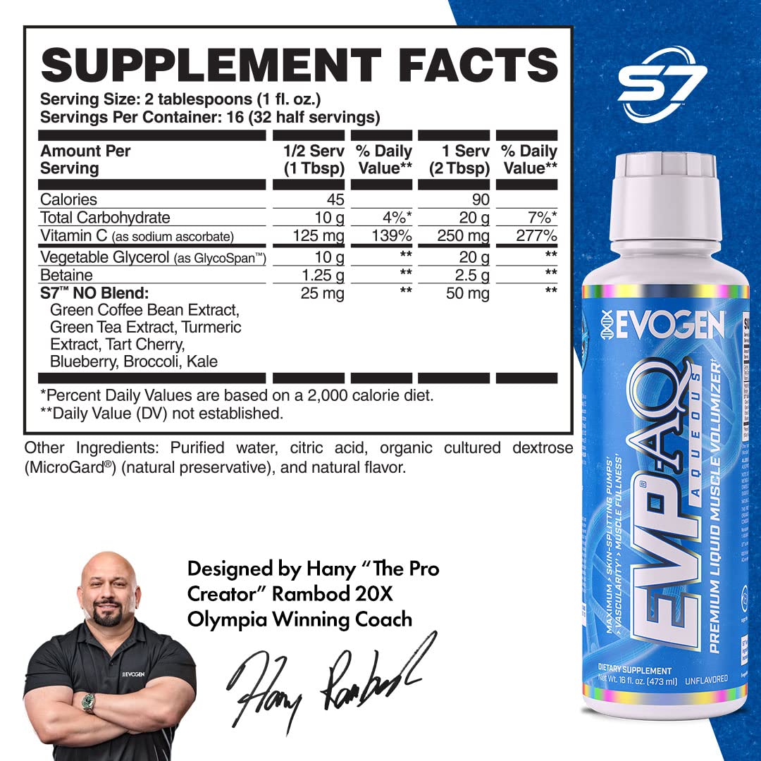 Evogen EVP AQ Unflavored | Premium Liquid Glycerol, Betaine anhydrous, S7, Sodium EvogenBuy Supplements Australia