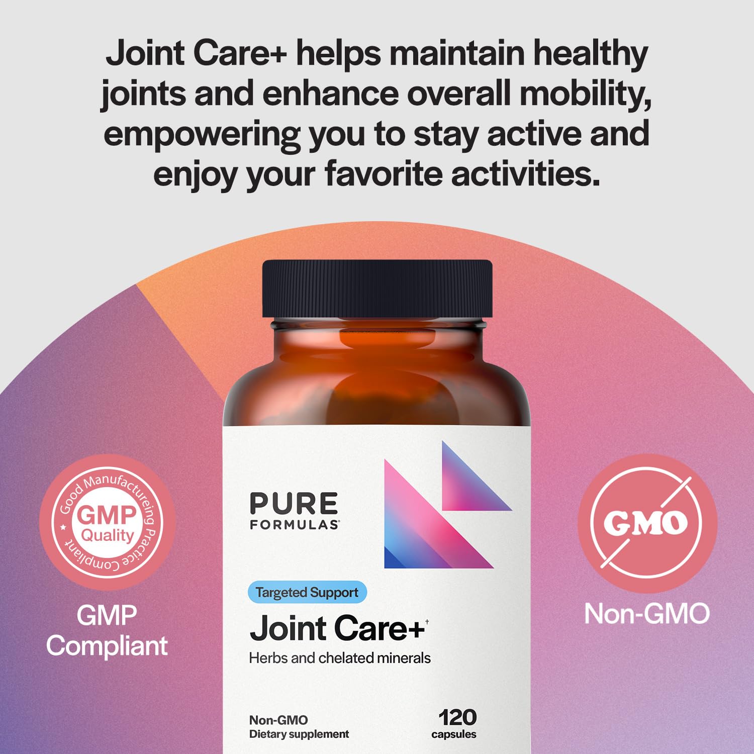 PureFormulas Joint Care + - Premium Joint Support Supplement with Hyaluronic Acid, Glucosamine, MSM, Green Lipped Mussel, Turmeric & More - Non-GMO Formula for Adults (120 Capsules) PureFormulasBuy Supplements Australia
